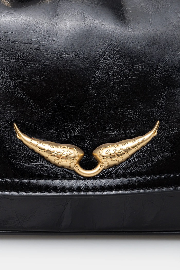 Kožená kabelka ZADIG&VOLTAIRE LE ZOUZOU VINTAGE PATENT černá LWBA04169