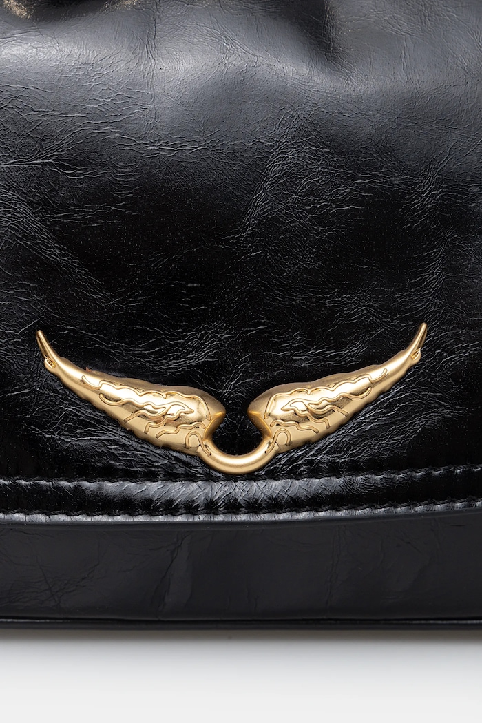 Kožená kabelka ZADIG&VOLTAIRE LE ZOUZOU VINTAGE PATENT černá LWBA04169