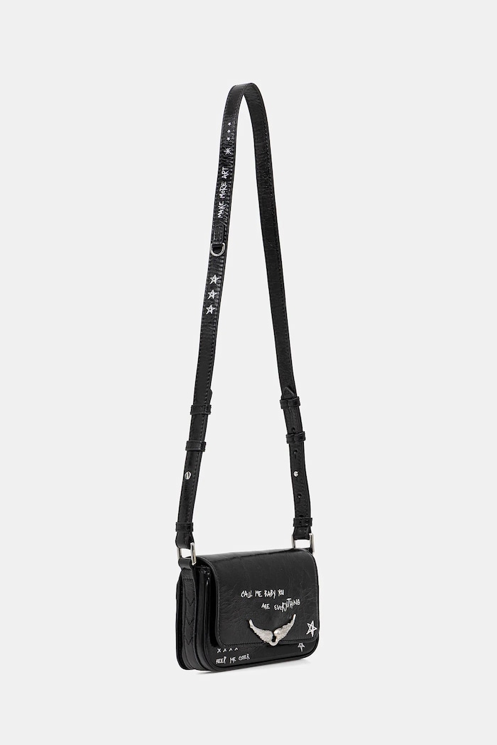 Kožená kabelka ZADIG&VOLTAIRE LE ZAZI VINTAGE GRAFFITI LWBA04188 černá SS26
