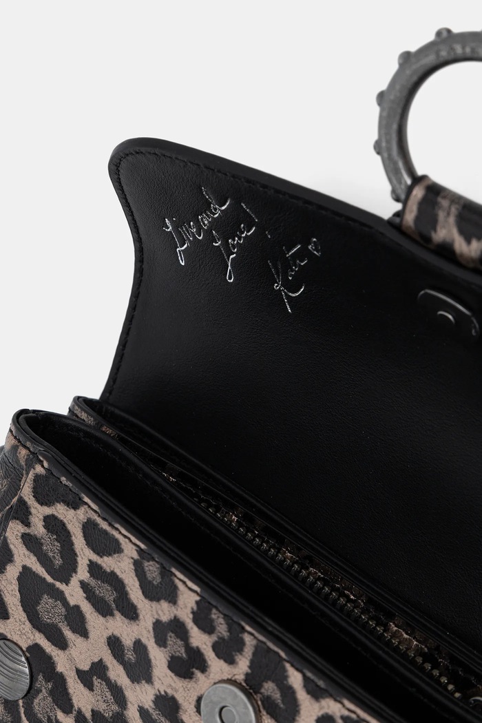 Kožená kabelka ZADIG&VOLTAIRE KATE WALLET METAL LEO černá LWBA04185