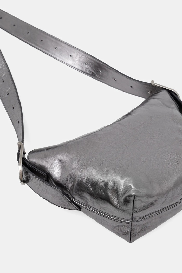 Doplňky Kožená kabelka ZADIG&VOLTAIRE BABY JANE VINTAGE METAL LWBA04151 šedá