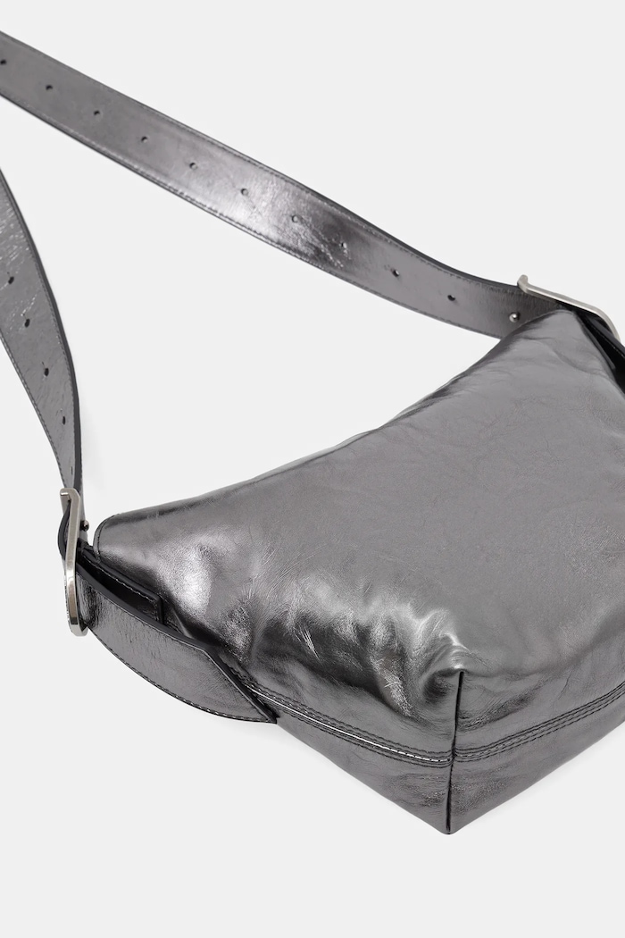 Doplňky Kožená kabelka ZADIG&VOLTAIRE BABY JANE VINTAGE METAL LWBA04151 šedá