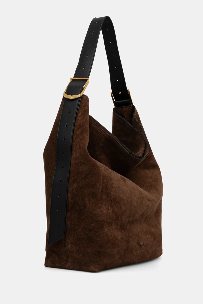 Semišová kabelka ZADIG&VOLTAIRE JANE HOBO XL SUEDE LWBA04198 hnědá SS26