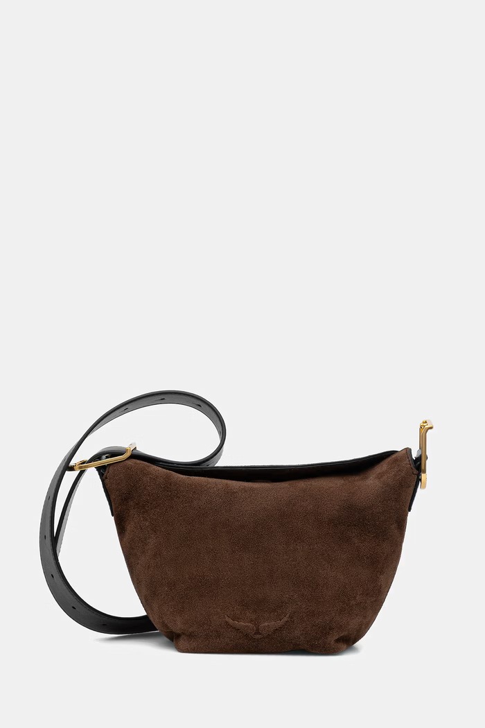Semišová kabelka ZADIG&VOLTAIRE BABY JANE SUEDE semišová kůže hnědá LWBA04199