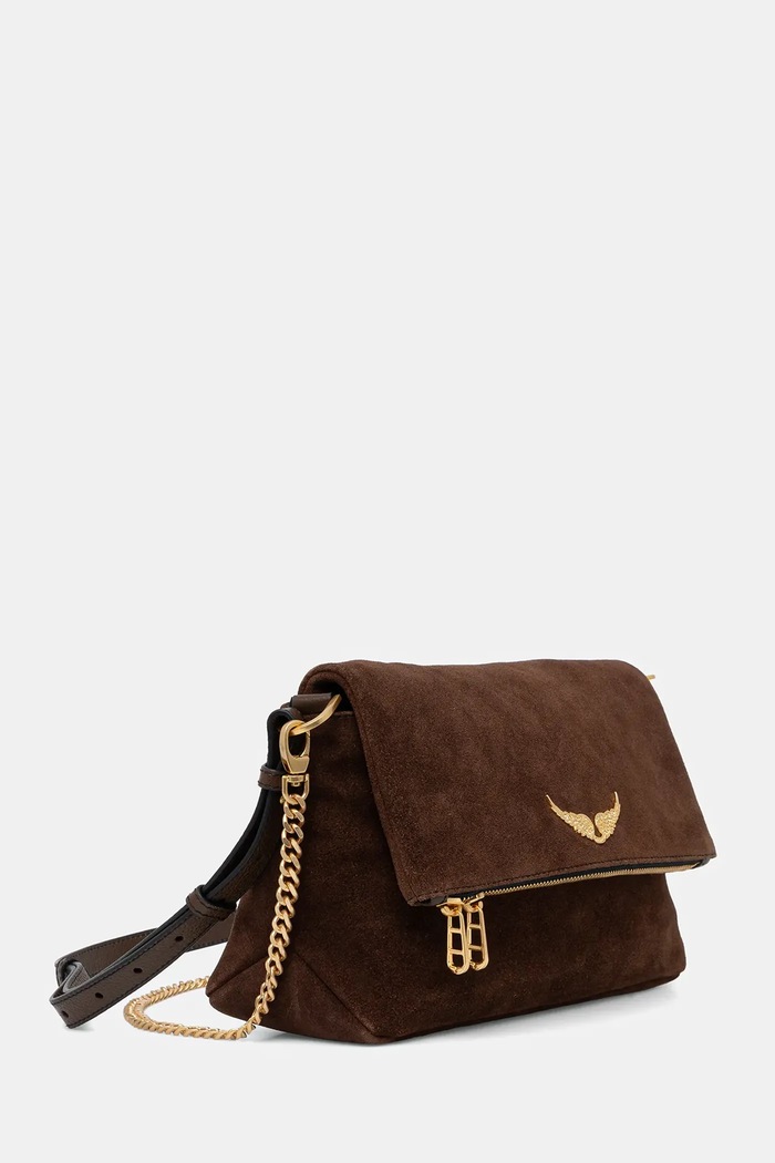 Zadig&Voltaire Torebka zamszowa ROCKY II SUEDE LWBA04201 brązowy SS26