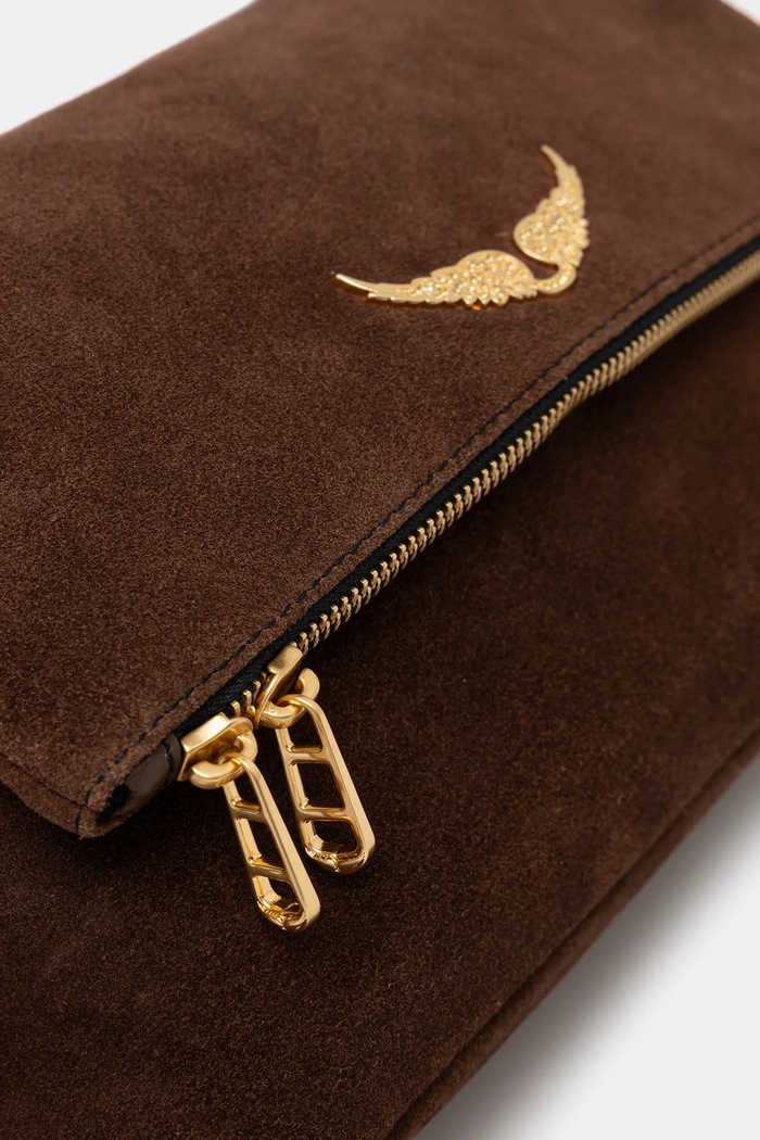 Torebka zamszowa ROCKY II SUEDE Zadig&Voltaire LWBA04201 brązowy