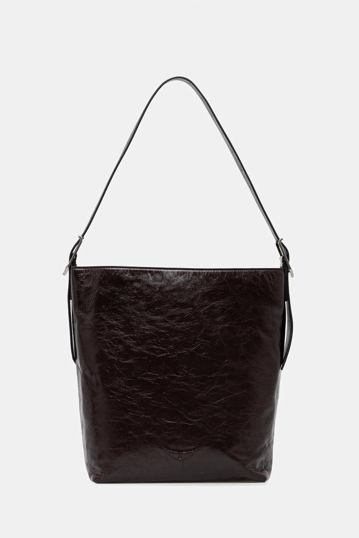 Kožená kabelka ZADIG&VOLTAIRE JANE HOBO VINTAGE PATENT přírodní kůže hnědá LWBA04184