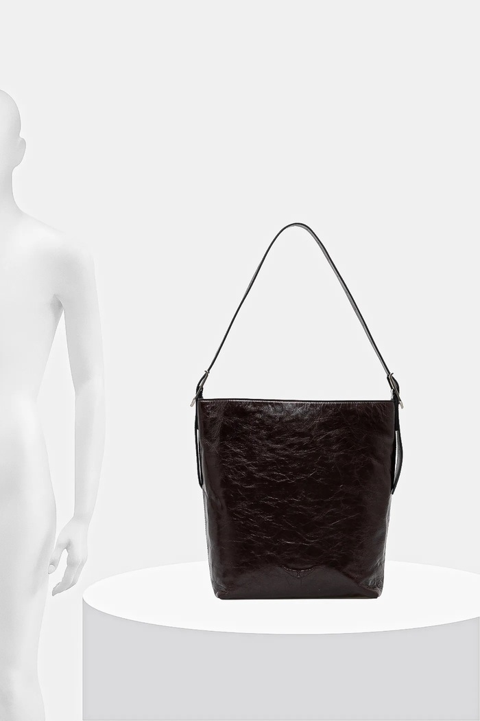 Kožená kabelka ZADIG&VOLTAIRE JANE HOBO VINTAGE PATENT LWBA04184