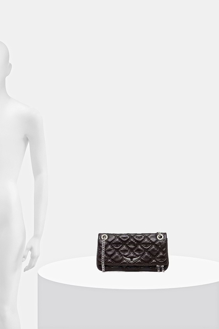 Kožená kabelka ZADIG&VOLTAIRE ROCK II VINTAGE MONOGRAM LWBA04189