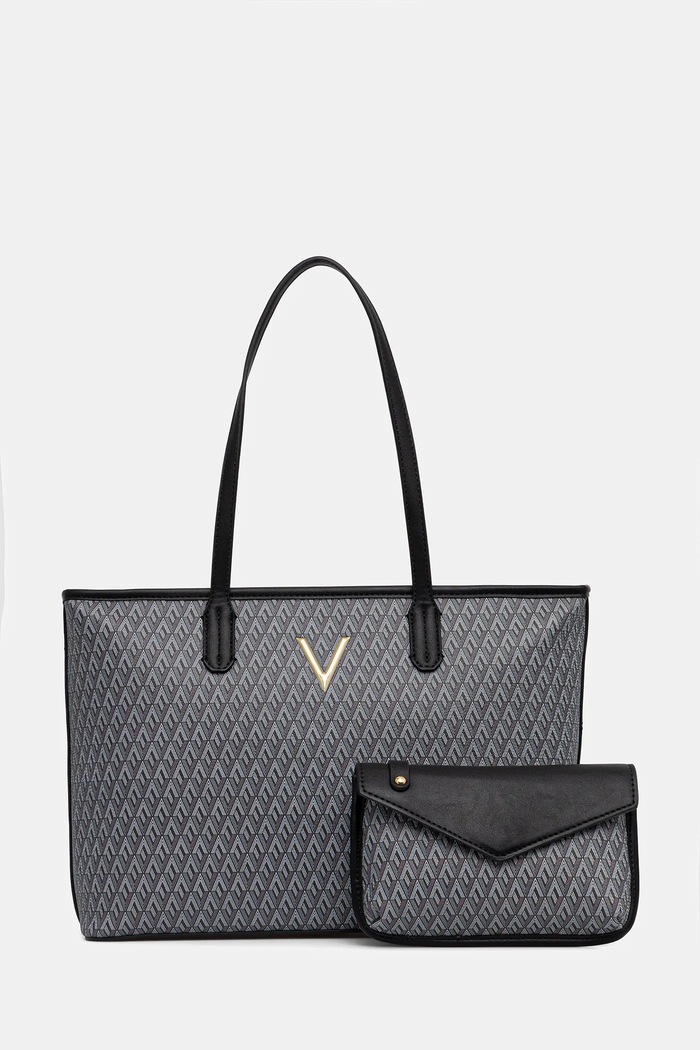 Τσάντα Valentino Bags QUEEN RE απομίμηση λείου δέρματος μαύρο VBS9OX01
