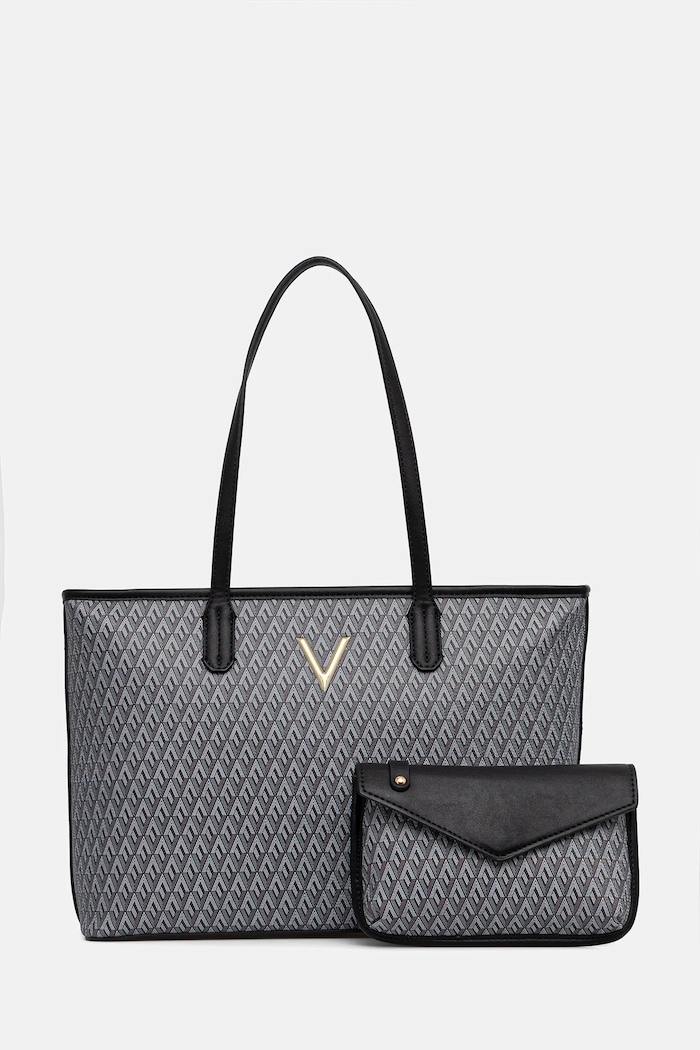 Τσάντα Valentino Bags QUEEN RE απομίμηση λείου δέρματος μαύρο VBS9OX01
