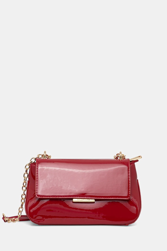 Kabelka Valentino Bags AFRODITE imitácia lakovanej kože burgundské VBS9N409VER