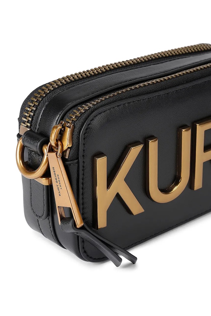 Kožená kabelka Kurt Geiger London Kensington čierna 5390500109