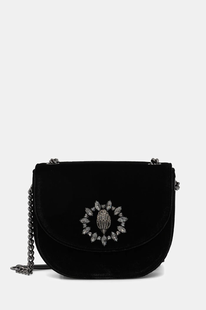 Кадифена чанта Kurt Geiger London Chelsea щампа черен 5365200789