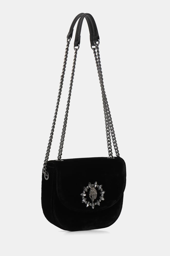 Кадифена чанта Kurt Geiger London Chelsea 5365200789 черен SS26