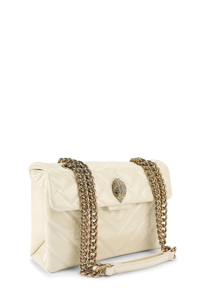Usnjena torbica Kurt Geiger London Kensington 5021542309 bež SS26