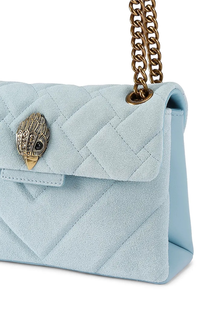 Kožená kabelka Kurt Geiger London Kensington modrá 5017382219