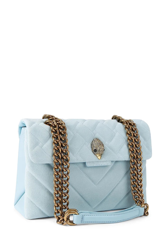Kožená kabelka Kurt Geiger London Kensington 5021582219 modrá SS26
