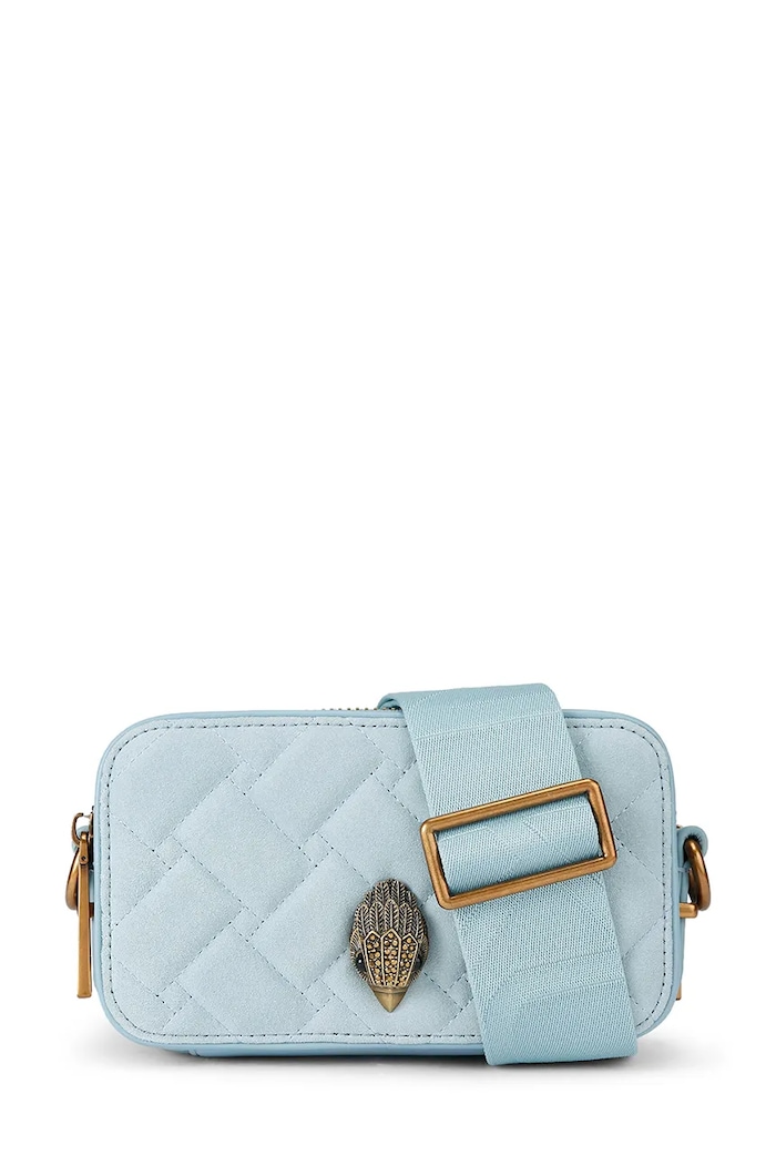 Kurt Geiger London torebka zamszowa Kensington skóra licowa niebieski 5389182209