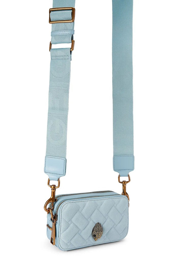 Kurt Geiger London torebka zamszowa Kensington 5389182209 niebieski SS26