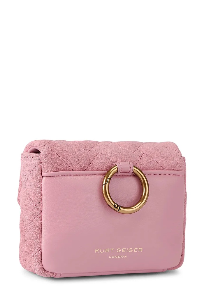 Accesorii Kurt Geiger London geantă de mana din piele întoarsă Kensington 5365098209 roz