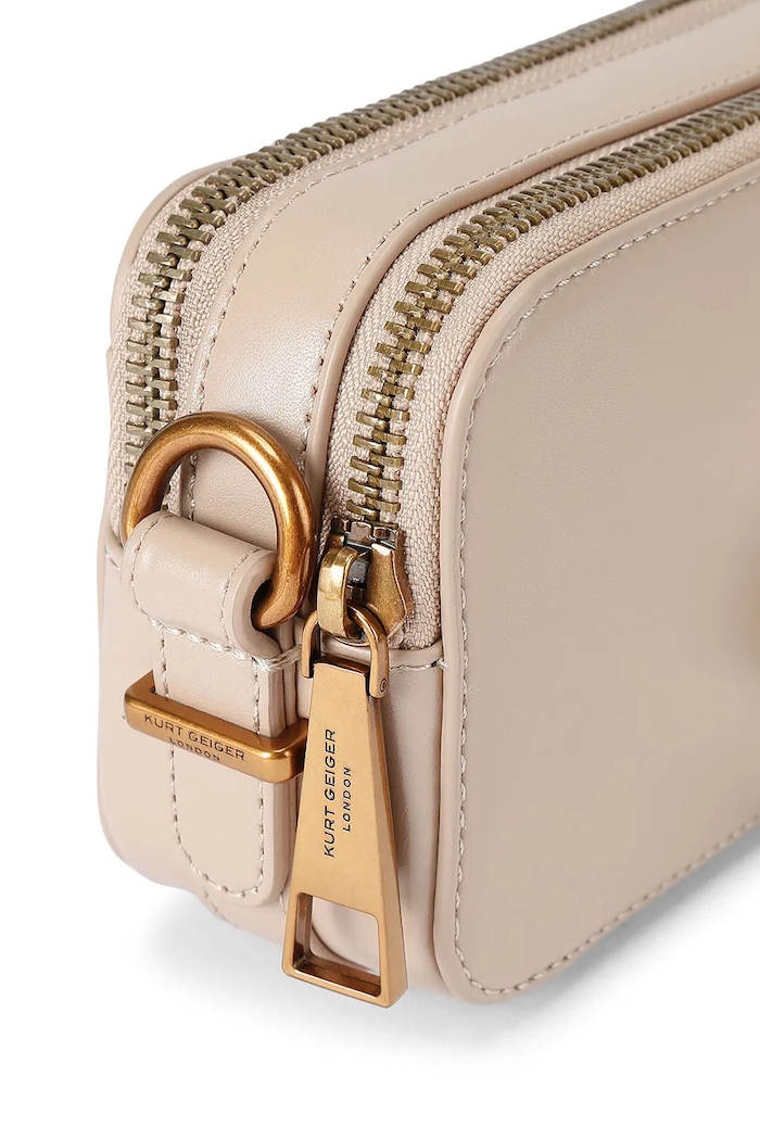 Kožená kabelka Kurt Geiger London Shoreditch béžová 5390347109