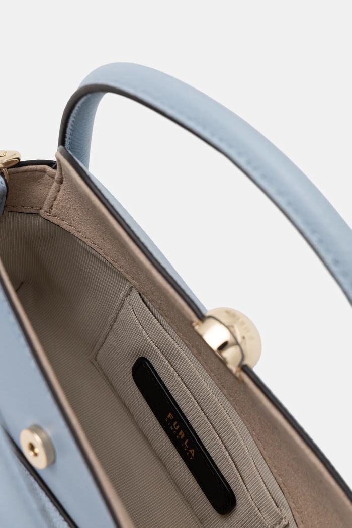 Kožená kabelka Furla Nicole Mini Boston Bag WE00893.BX4296.CDZ00 modrá