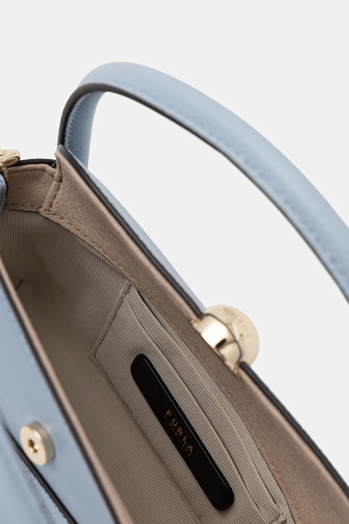 Kožená kabelka Furla Nicole Mini Boston Bag WE00893.BX4296.CDZ00 modrá