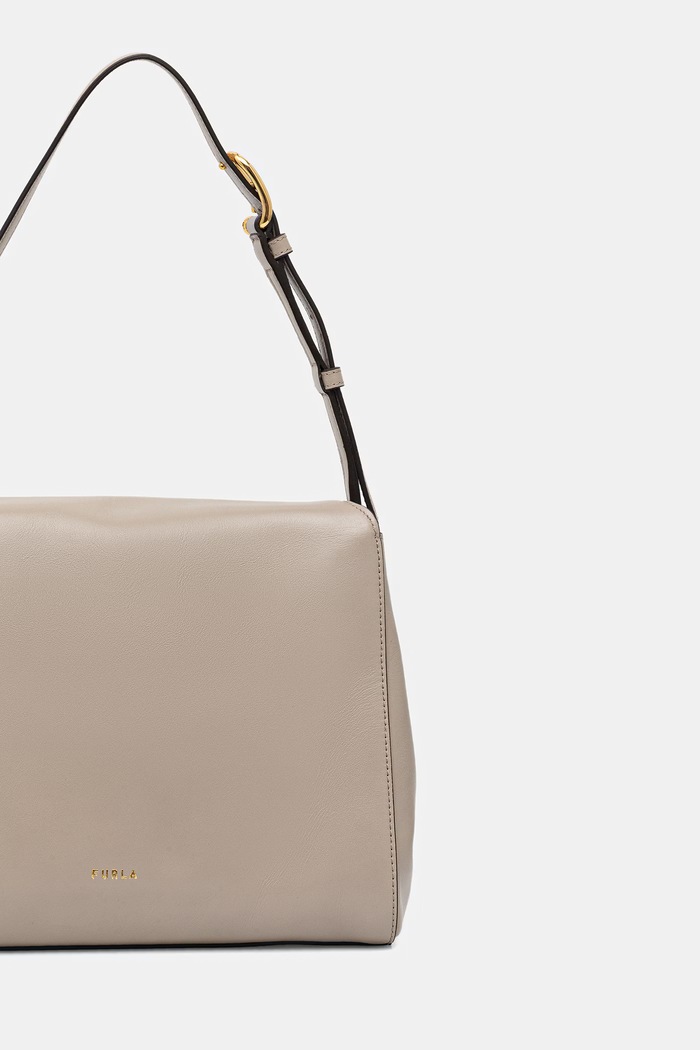 Usnjena torbica Furla Domus S Shoulder Bag WB01862.BX4185.4488S siva SS26
