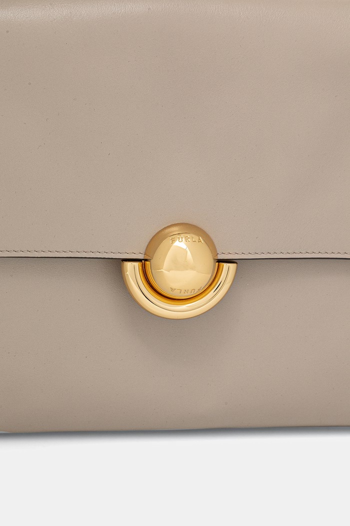 Usnjena torbica Furla Domus S Shoulder Bag siva WB01862.BX4185.4488S