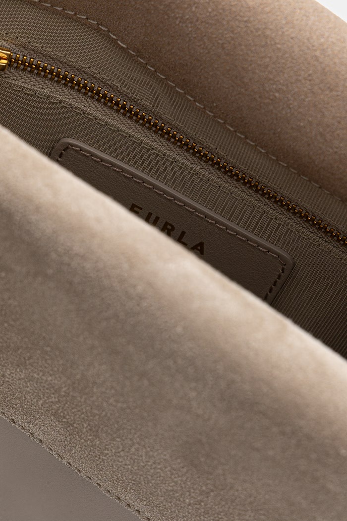 Usnjena torbica Furla Domus S Shoulder Bag WB01862.BX4185.4488S siva