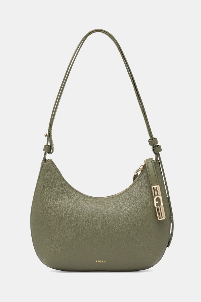 Furla torebka skórzana Goccia S skóra licowa zielony WB01500.BX3353.4555S