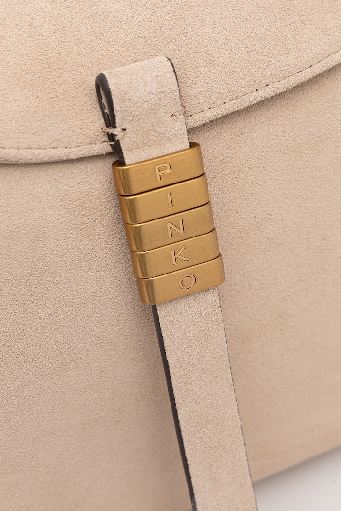 Pinko torebka damska zamszowa Horizontal beżowy 105049.A0F6
