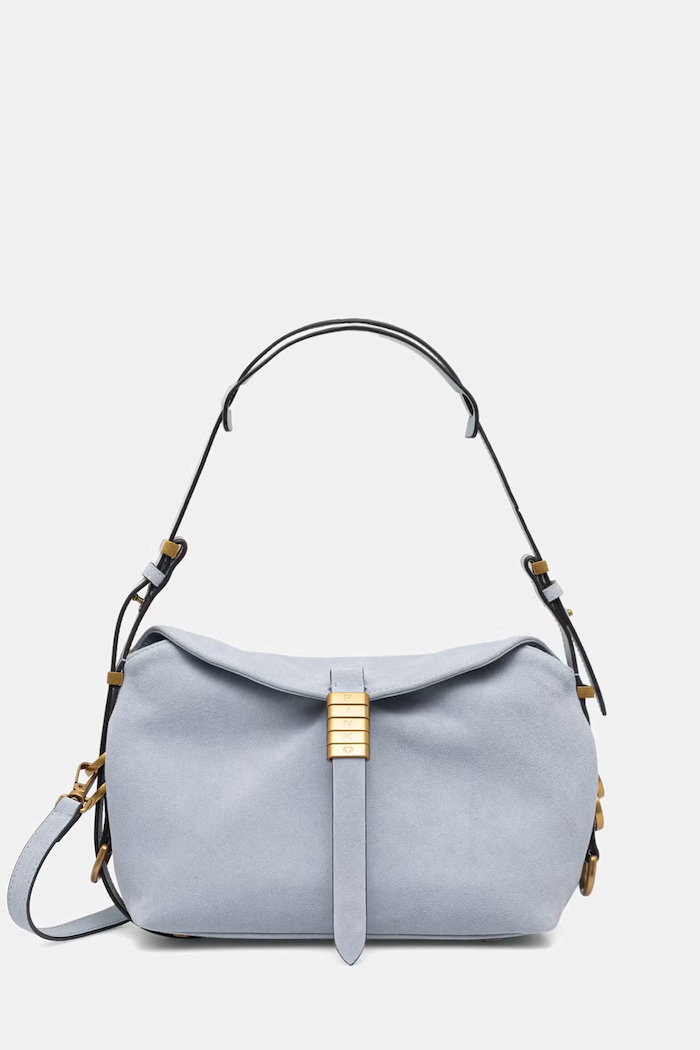 Pinko geantă crossbody pentru femei, din piele întoarsă Horizontal albastru 105895.A0F6