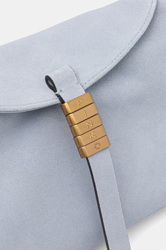 Pinko geantă crossbody pentru femei, din piele întoarsă Horizontal albastru 105895.A0F6