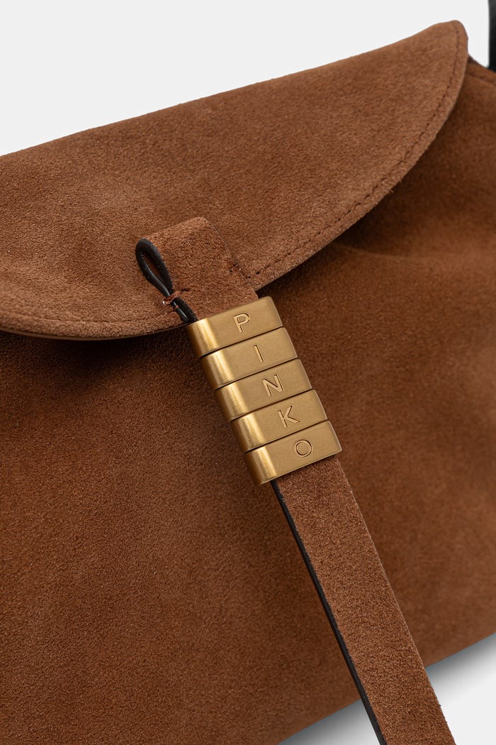 Pinko Crossbody kabelka dámska semišová hnedá 105895.A0F6
