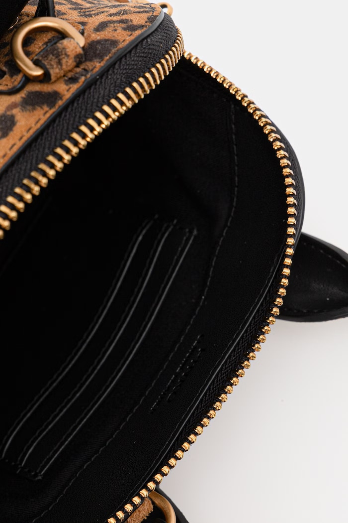 Semišová kabelka Pinko Leopard print 105333.A32A hnedá
