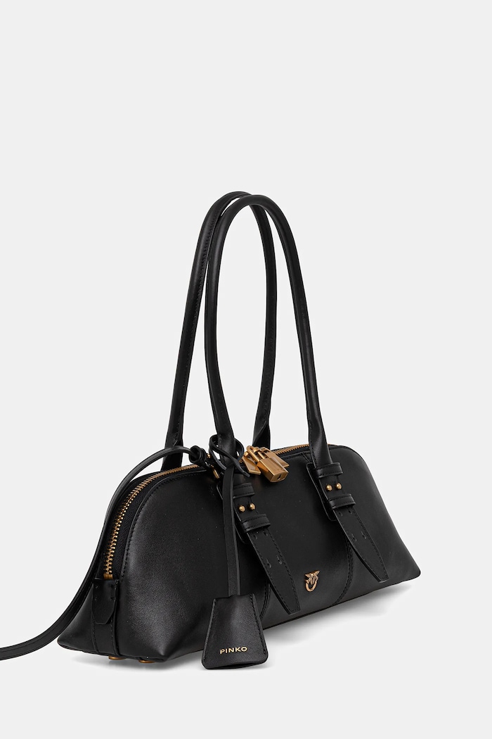 Pinko Δερμάτινη τσάντα Pinko Horizontal 106169.A0QO μαύρο SS26