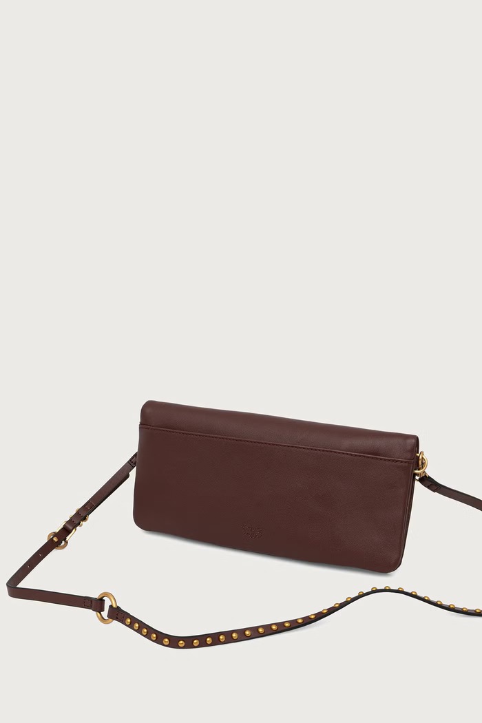 Pinko Torebka crossbody damska skórzana bordowy 106022.A0QO