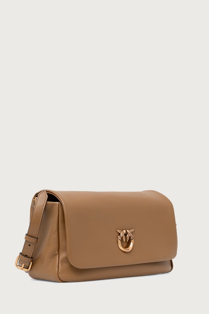 Pinko Torebka crossbody damska skórzana Horizontal 106178.A0QO brązowy SS26