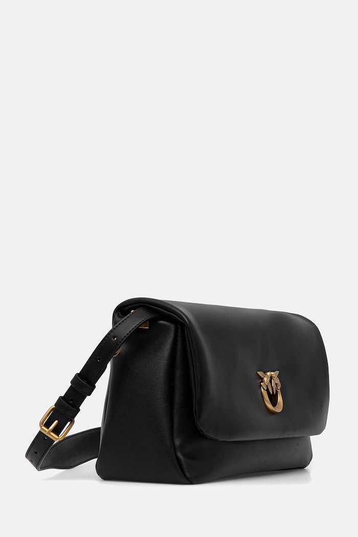 Pinko poșetă de piele Horizontal 106178.A0QO negru SS26