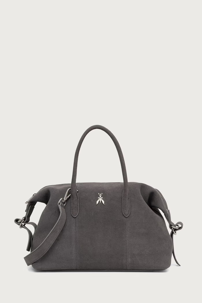 Patrizia Pepe torebka crossbody damska zamszowa szary 2B0145.L152
