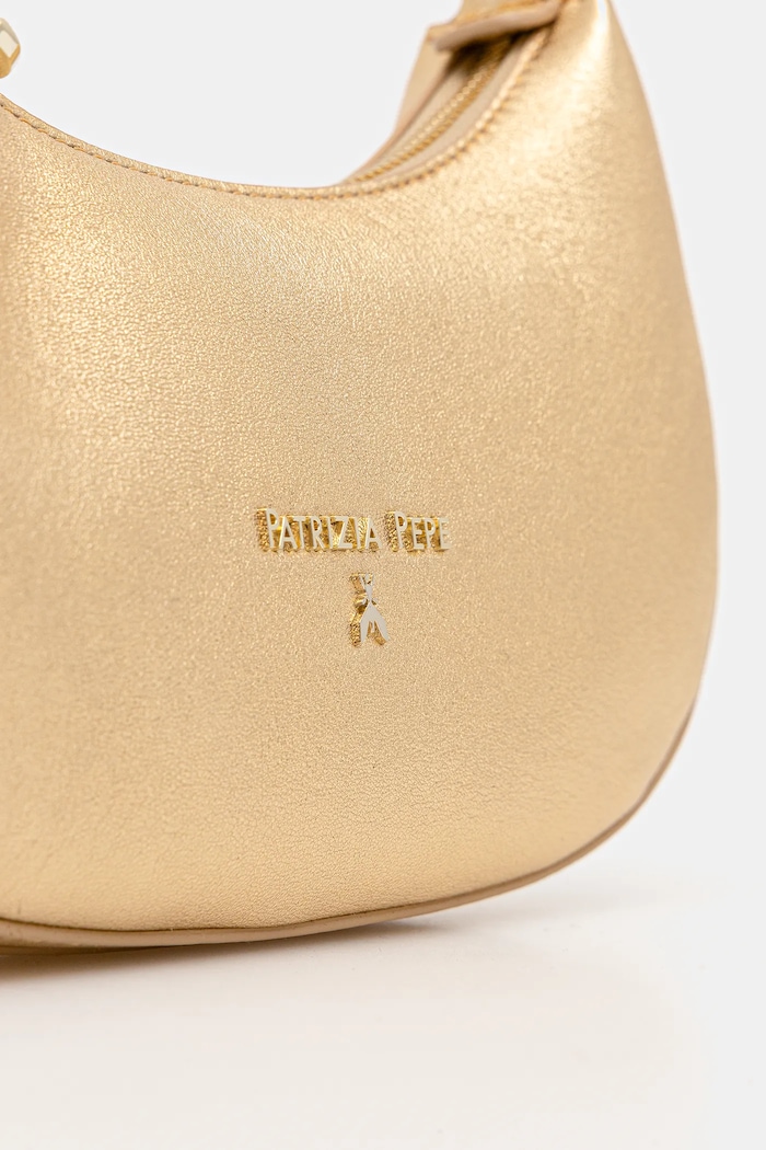 Δερμάτινη τσάντα Patrizia Pepe χρυσαφί 8B0309.L138