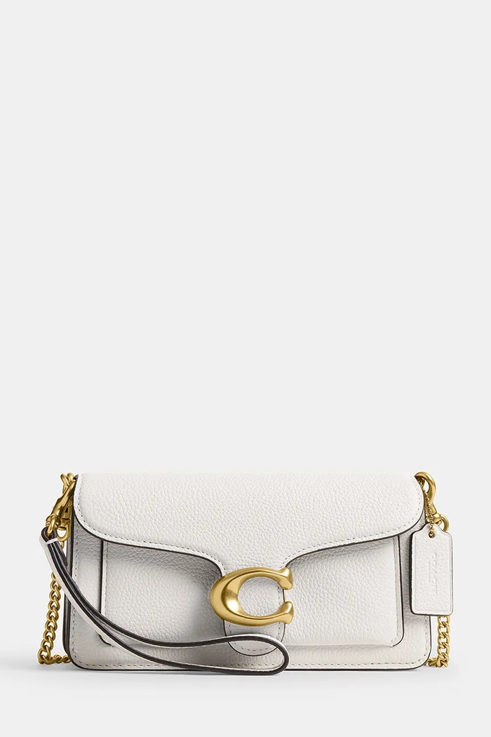 Coach leather handbag Tabby 19 detachable strap beige CBF14