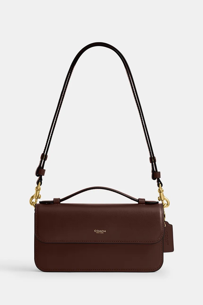Coach crossbody torbica ženska usnjena Elora Top Handle Ne ustreza A4 rjava CCY30