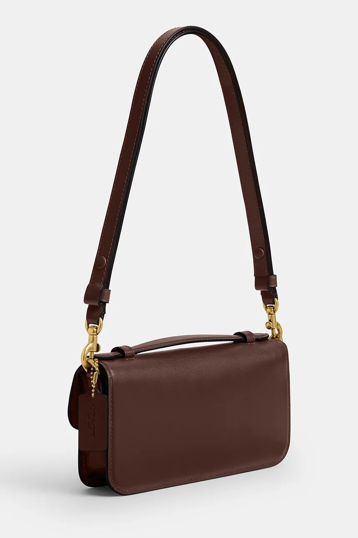 Dodatki Coach crossbody torbica ženska usnjena Elora Top Handle CCY30 rjava