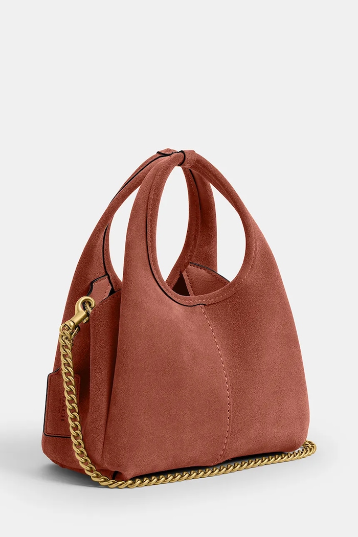 Accesorii Coach geantă crossbody pentru femei, din piele întoarsă Suede Lana Shoulder Bag 19 CCY33 maro
