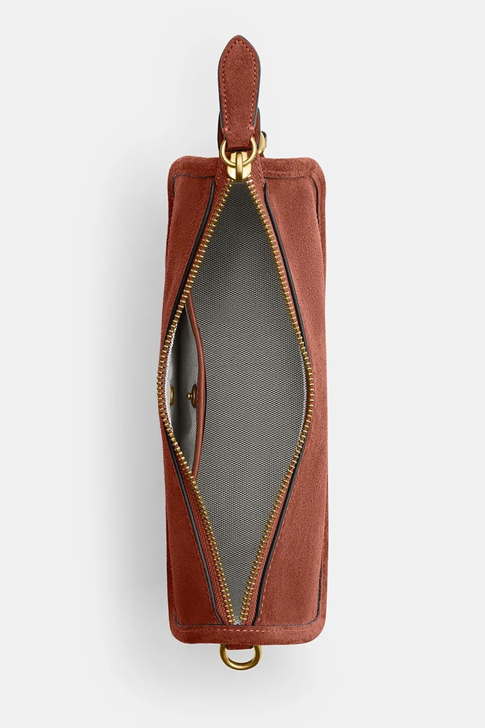 Coach Μικρή γυναικεία τσάντα δέρμα Suede Waverly CDD78