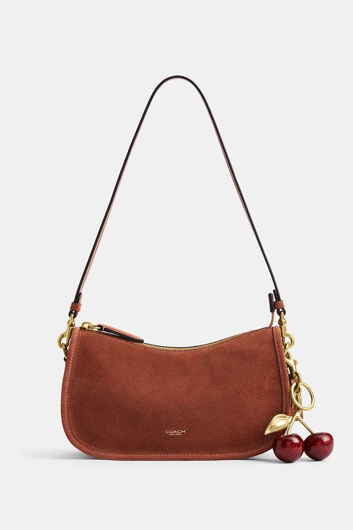 Coach Μικρή γυναικεία τσάντα δέρμα Suede Waverly CDD78