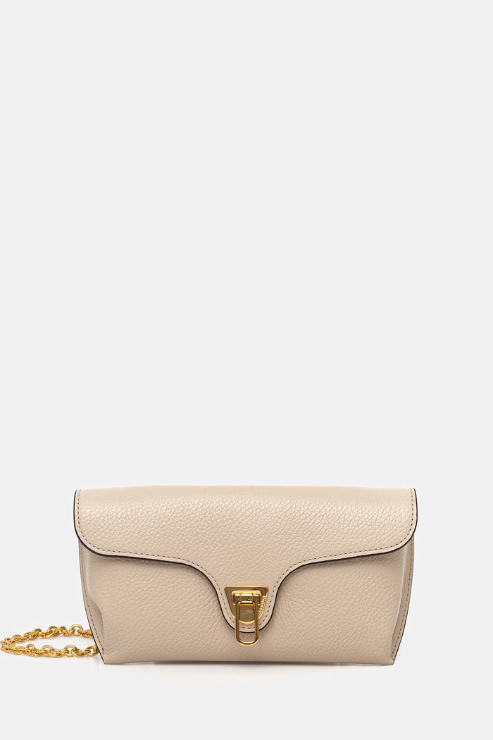 Coccinelle shopper γυναικεία δερμάτινη DOUBLE BEAT μπεζ E1.T8A.11.03.01